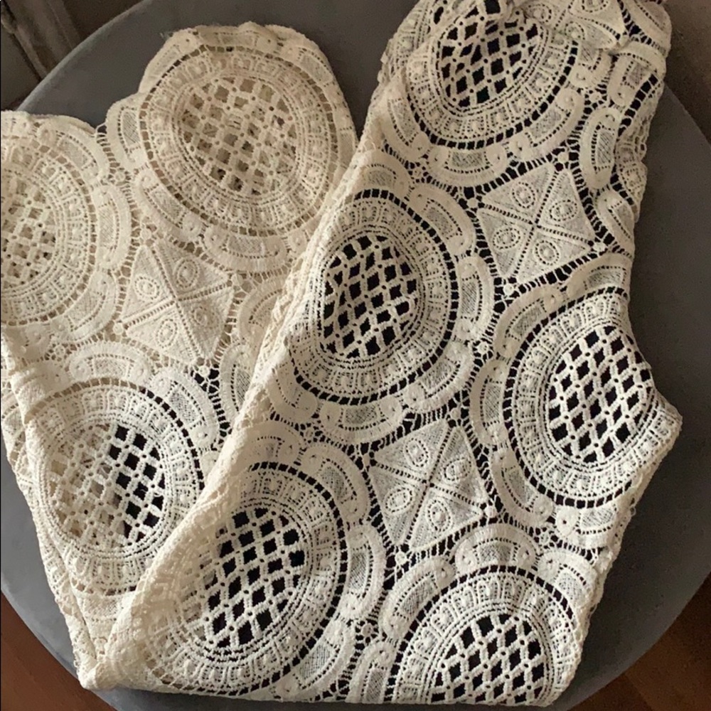 Lace bell bottom pants